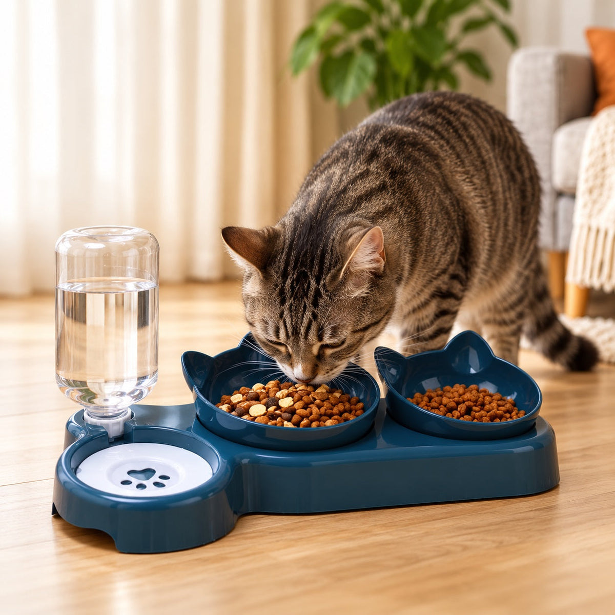 cat eating food in bowl - slay your pet